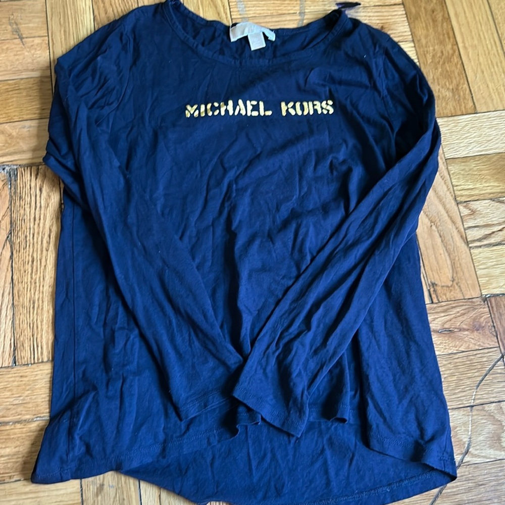 Navy and Gold Michael Kors long sleeve tee